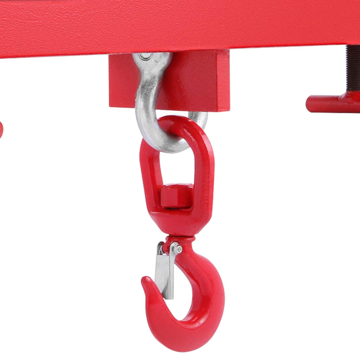 Forklift Lifting Hook, 4400lbs Capacity, Red, with Swivel Hook and Two Large T-Screws H370835