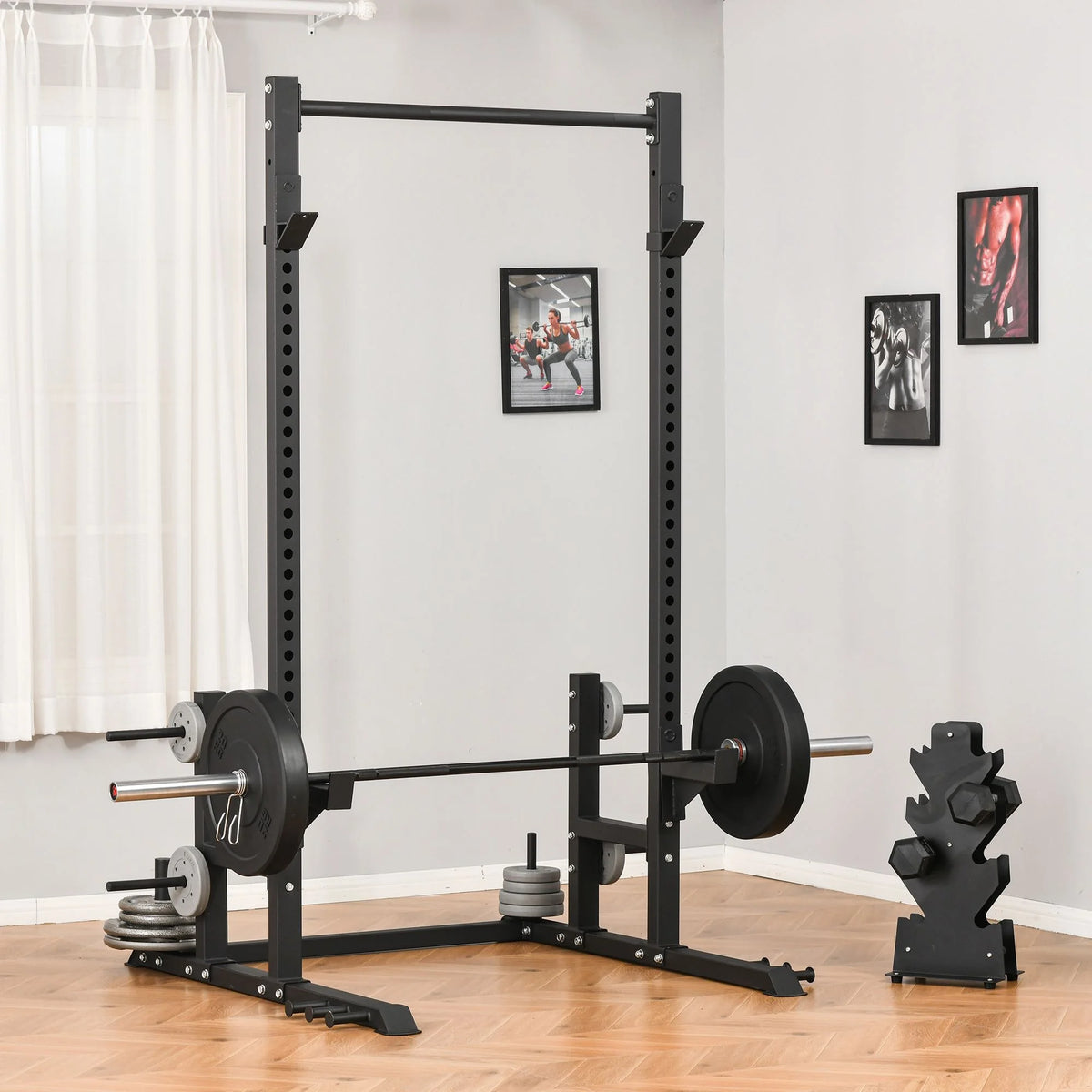 Power Rack with Pull up Bar and Adjustable Barbell Rack J308501