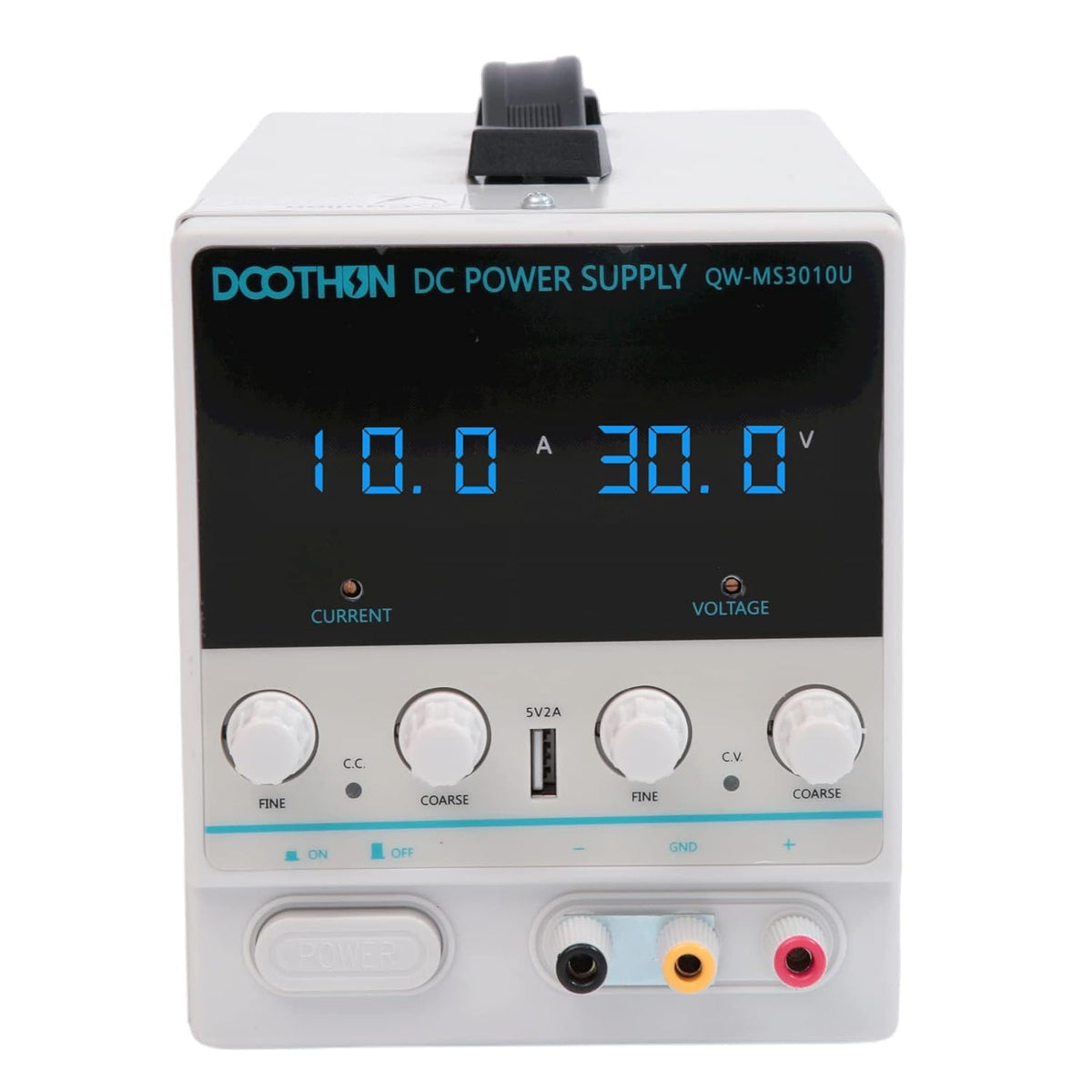 DC Power Supply Variable Adjustable Switching Regulated Bench Power Supply, 3-Digit LED Display, 5V/2A USB Interface, Alligator Test Line, American Power Cord, 30V/10A, Pack of 2 M19624