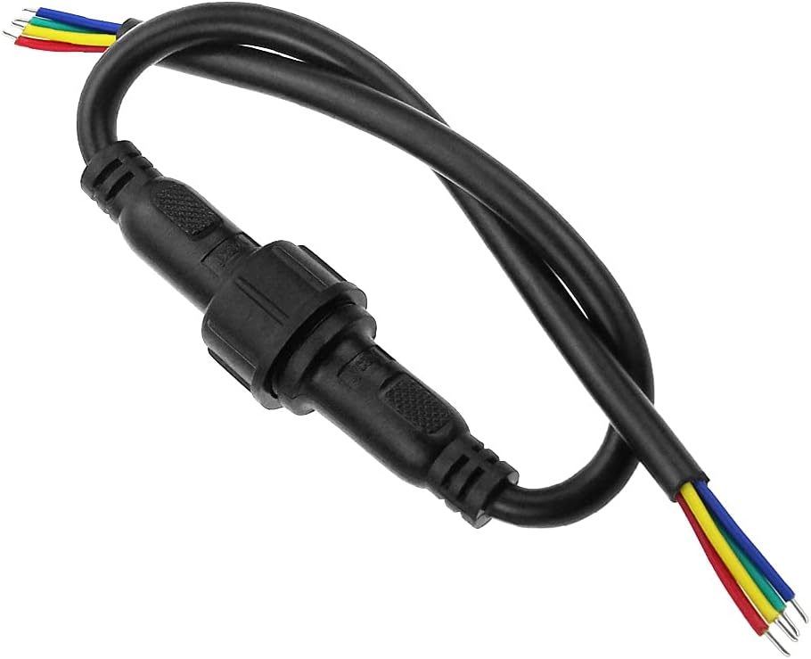 5 Pairs 4 Core Electrical LED Connector IP65 with 20cm 18AWG Cable E65628