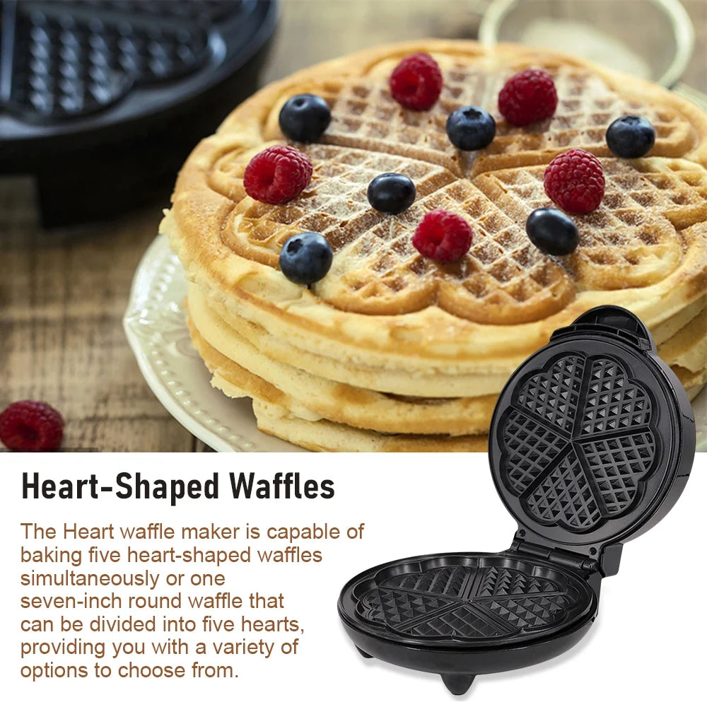 Heart-Shaped Waffle Maker Electric Griddle Iron B3908
