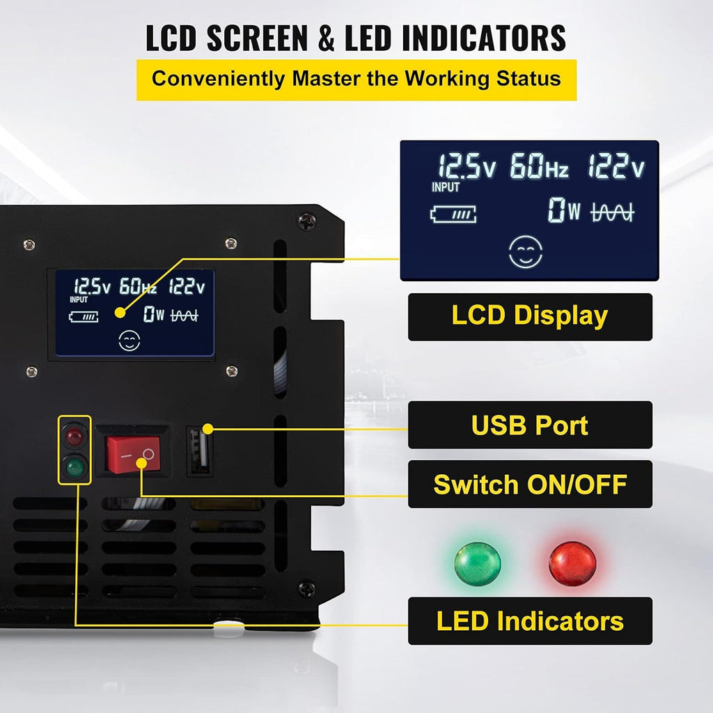 3600W Modified Sine Wave Power Inverter with LCD Display Z28692