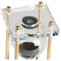 Gold with Black Sand and Crystal Accent Hourglass I41901
