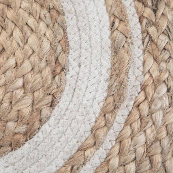 Natural Cotton Round Braided Pouf B44021