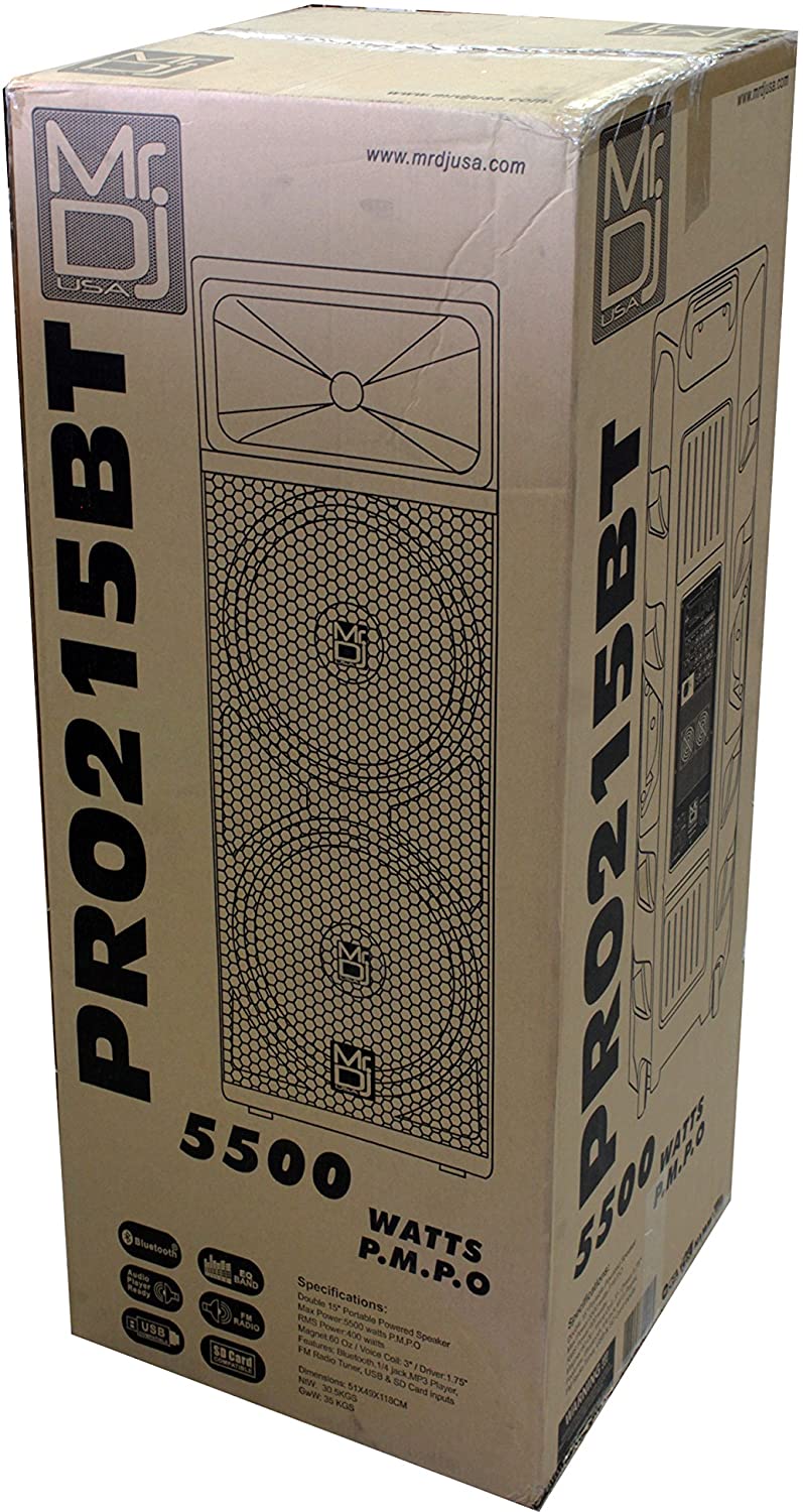 Dual 15” 3-Way Full-Range Powered DJ PA Loudspeaker G96278