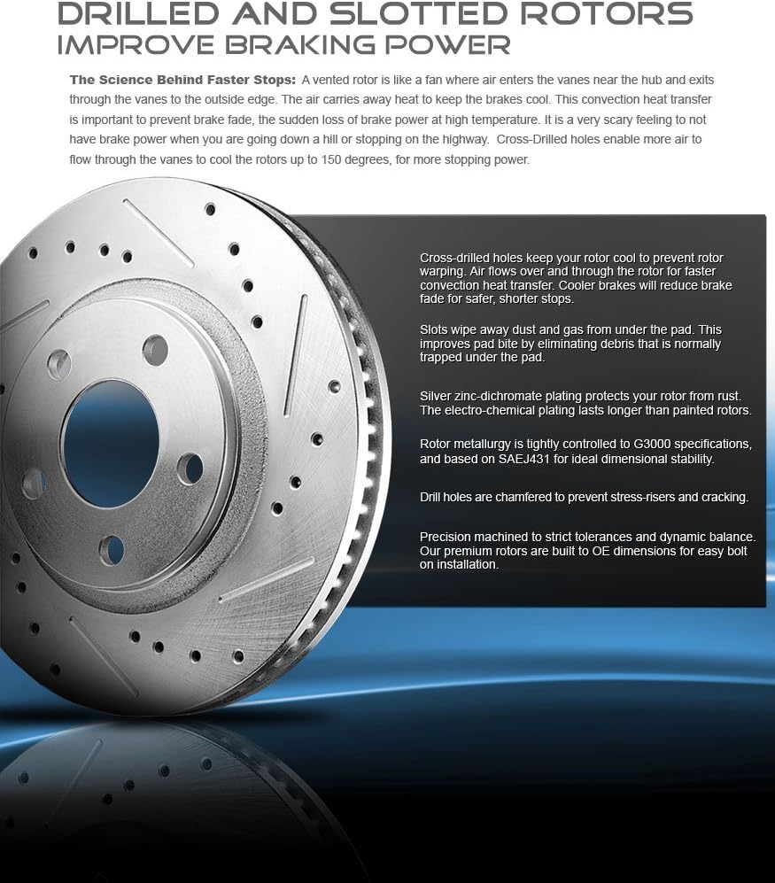 FRONT 330mm 8 Lug Rotors + Metallic Brake Pads + Hardware E4683