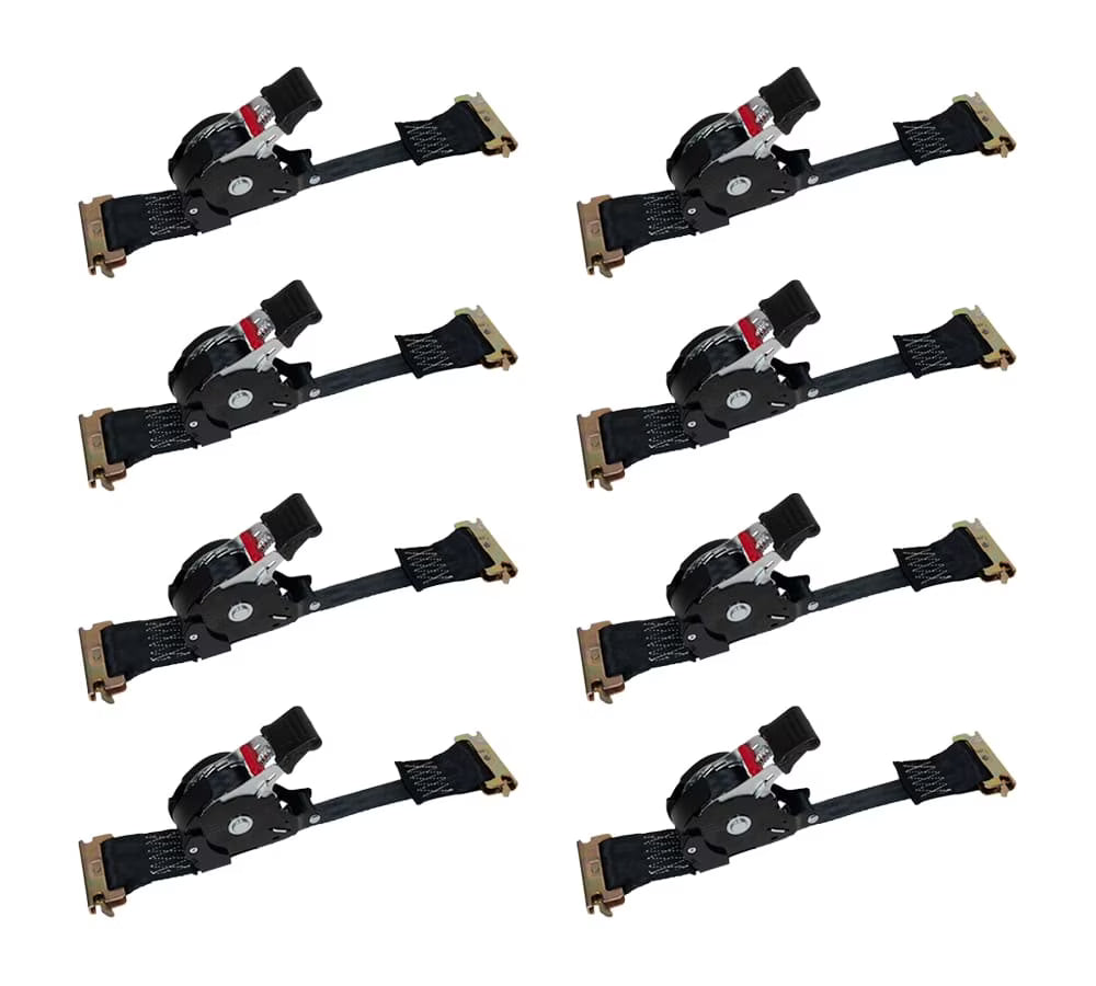 8 Pack Retractable Ratchet Straps with 500 lbs WLL E101167