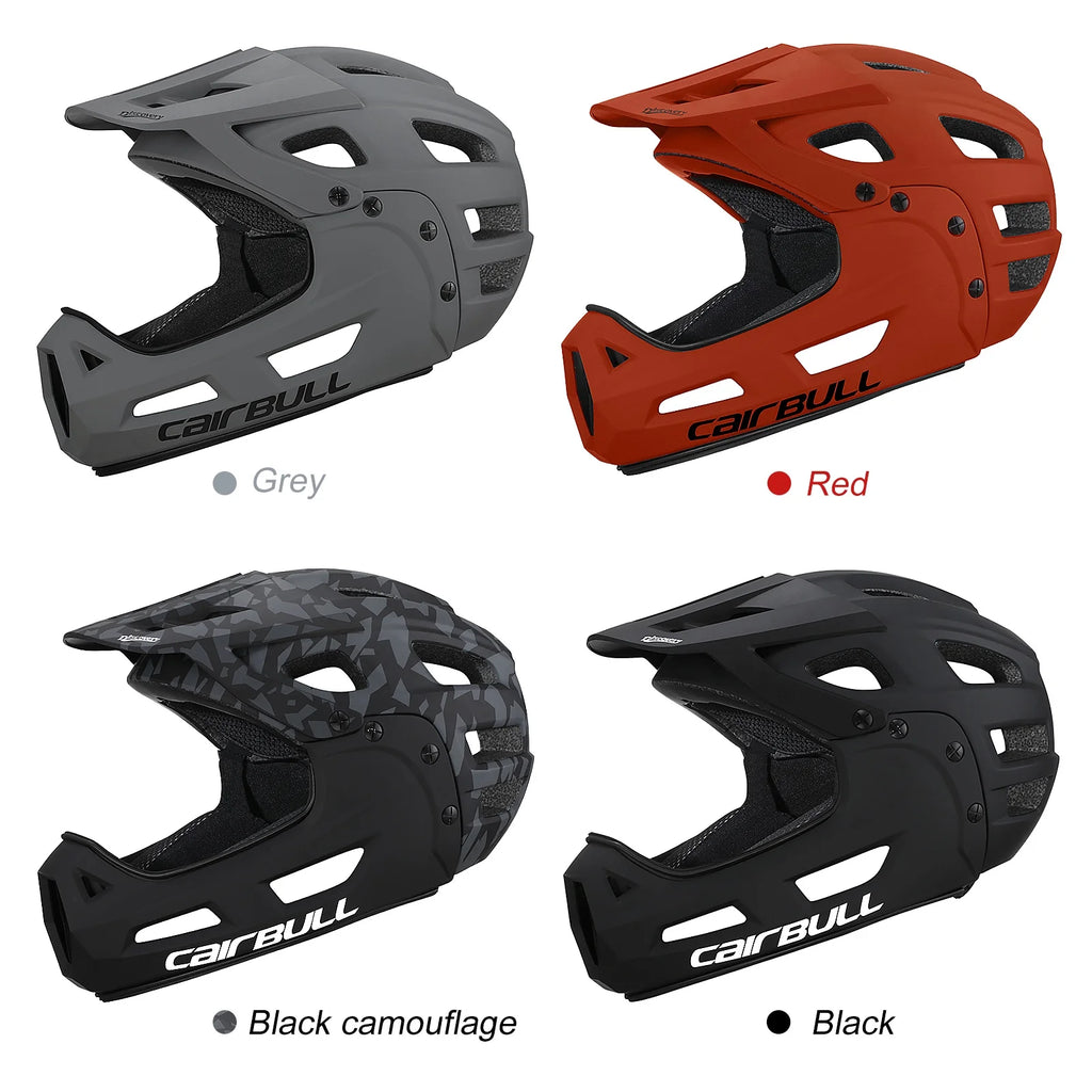 Orange Full Face Bike Helmet with Detachable Chin Guard and Visor W941