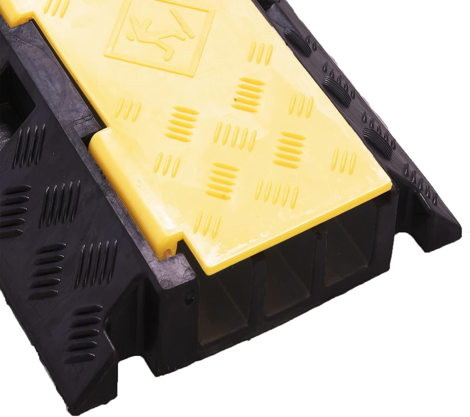 Cable Protector 2 Pack, 3 Channel PVC Rubber, 44000lbs Capacity Heavy Duty P1631