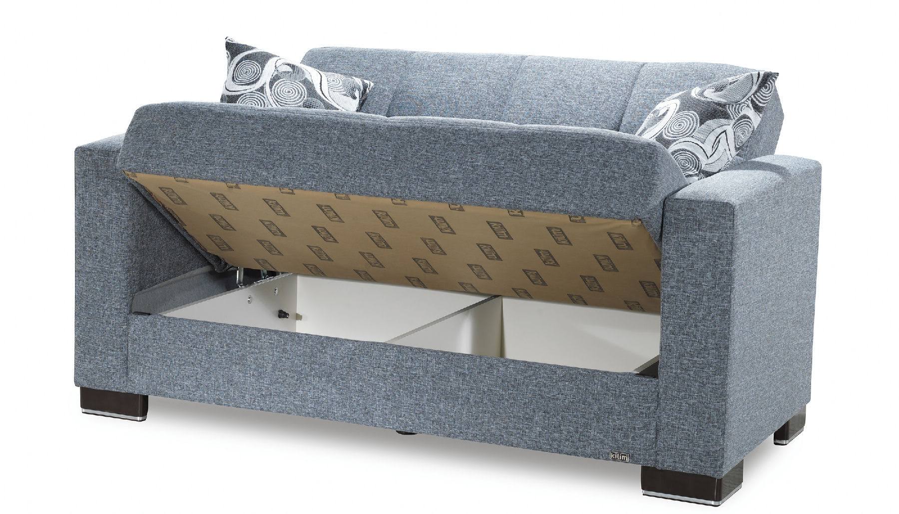 Gray Fabric Loveseat U7159