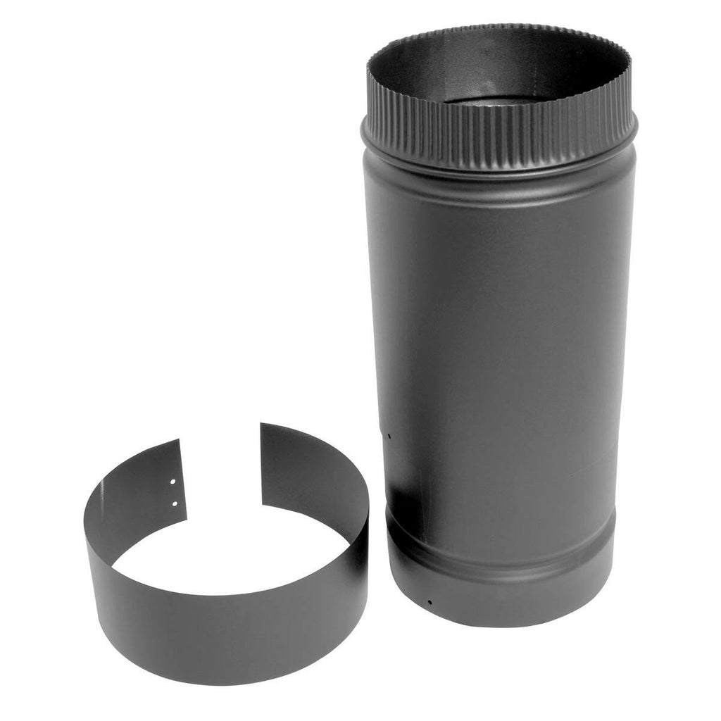 6'' to 18'' Telescoping Double Wall Black Stovepipe W5602