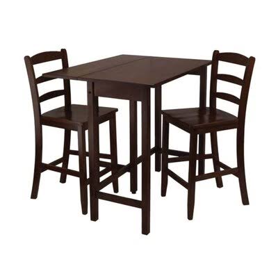 3 Piece Counter Height Drop Leaf Solid Wood Dining Set S48822