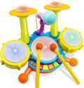 Kids Drum Set with 2 Drum Sticks and Microphone S99468