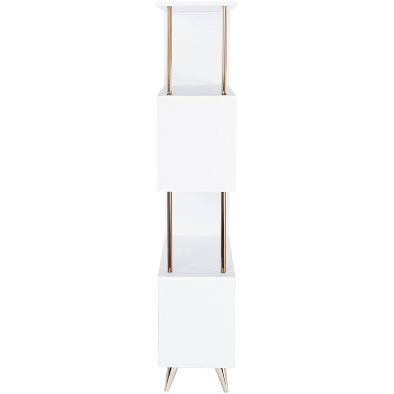 White and Champagne 4 Shelf Bookcase P32491