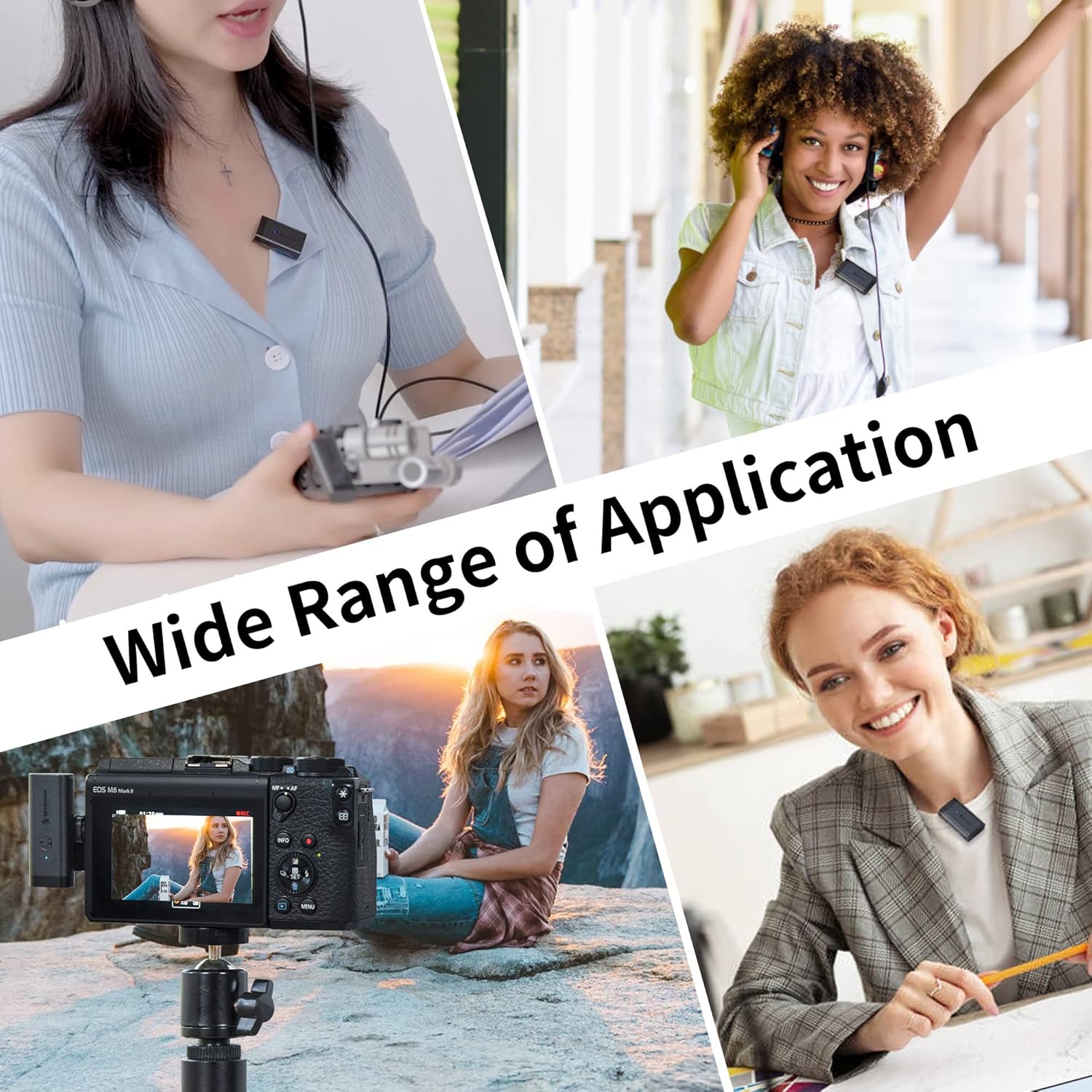 Wireless Lavalier Microphone with 3.5mm TRS Adapter Clip-on Mic C954332