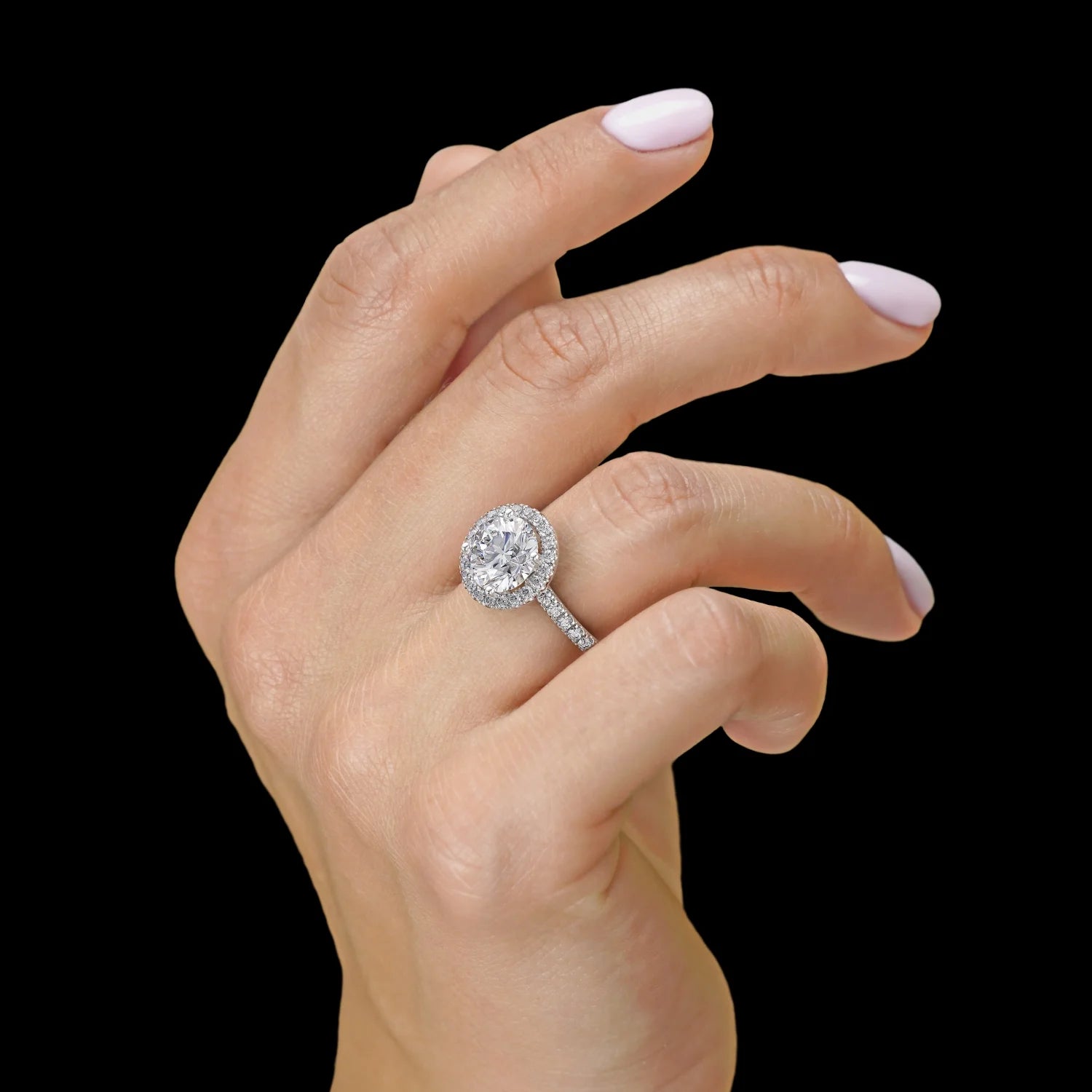 14k Yellow Gold Diamond and Moissanite Halo Engagement Ring Size 7.5 R4570