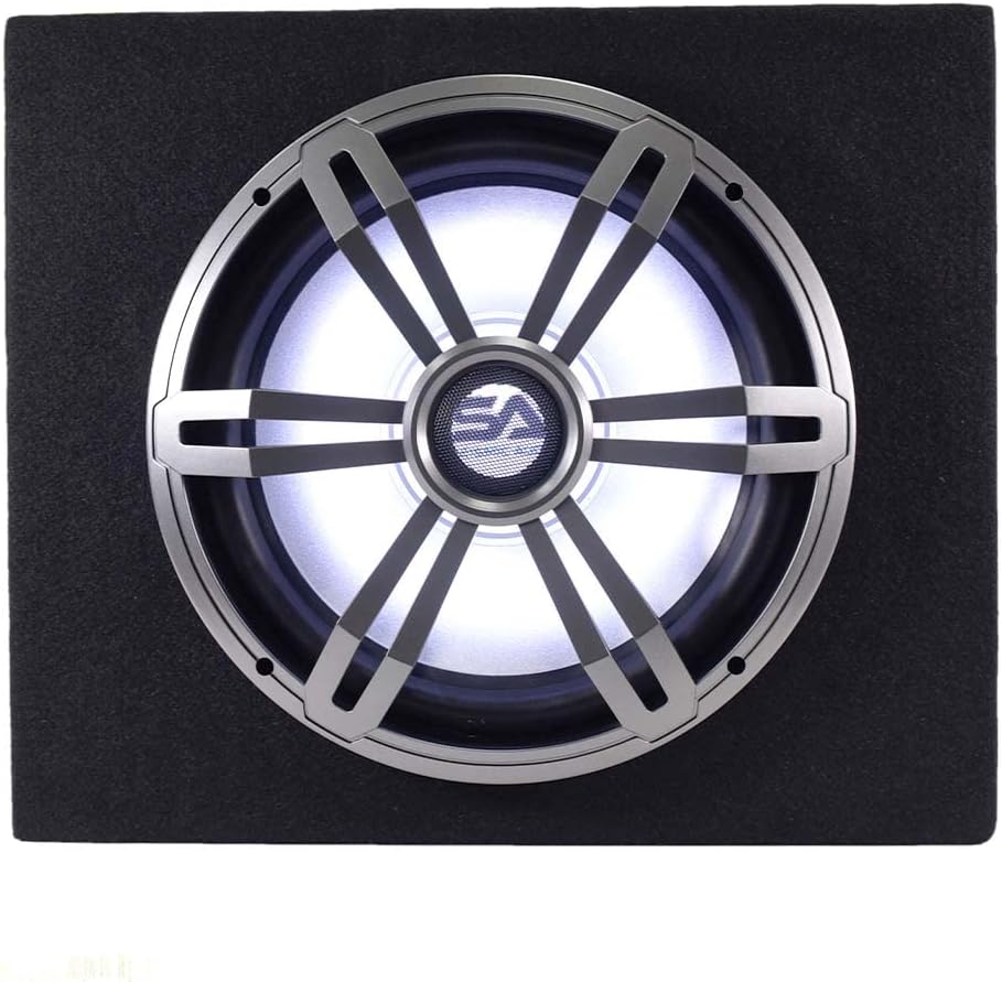 12 Inch 600 Watt Car Audio Subwoofer Enclosure with RGB Illumination I28696