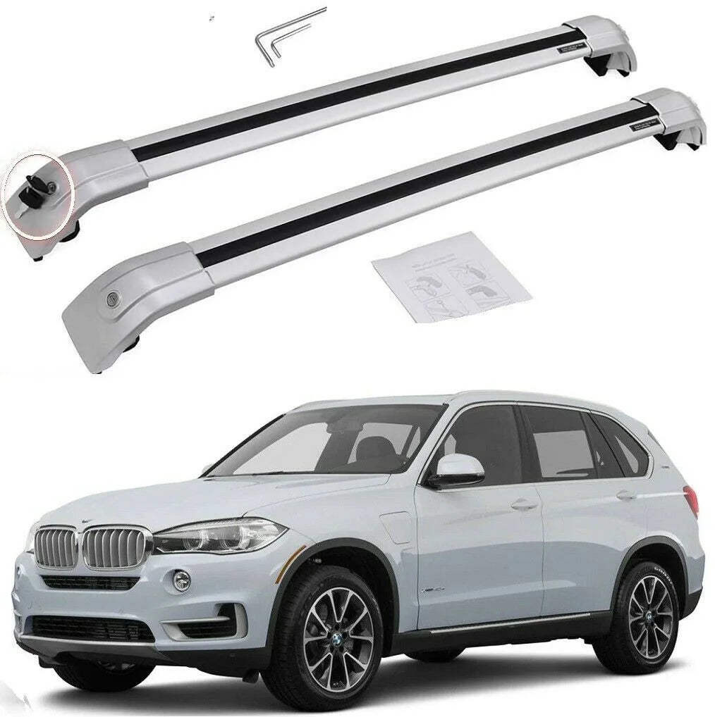 Silver Cross Bar Roof Rack Rail Luggage Carrier G458047