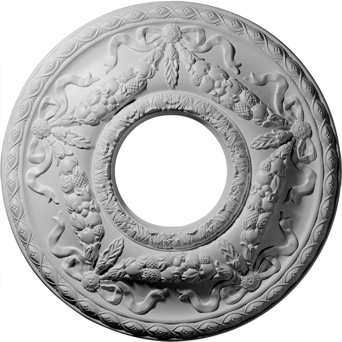 22 1/8x22OD x 7 1/4x22ID x 1 3/4x22P Hand-Painted Antique Copper Ceiling Medallion N789