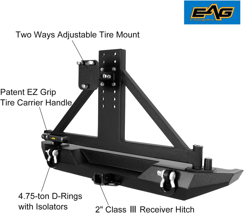 Rock Crawler Rear Bumper with Tire Carrier S1211