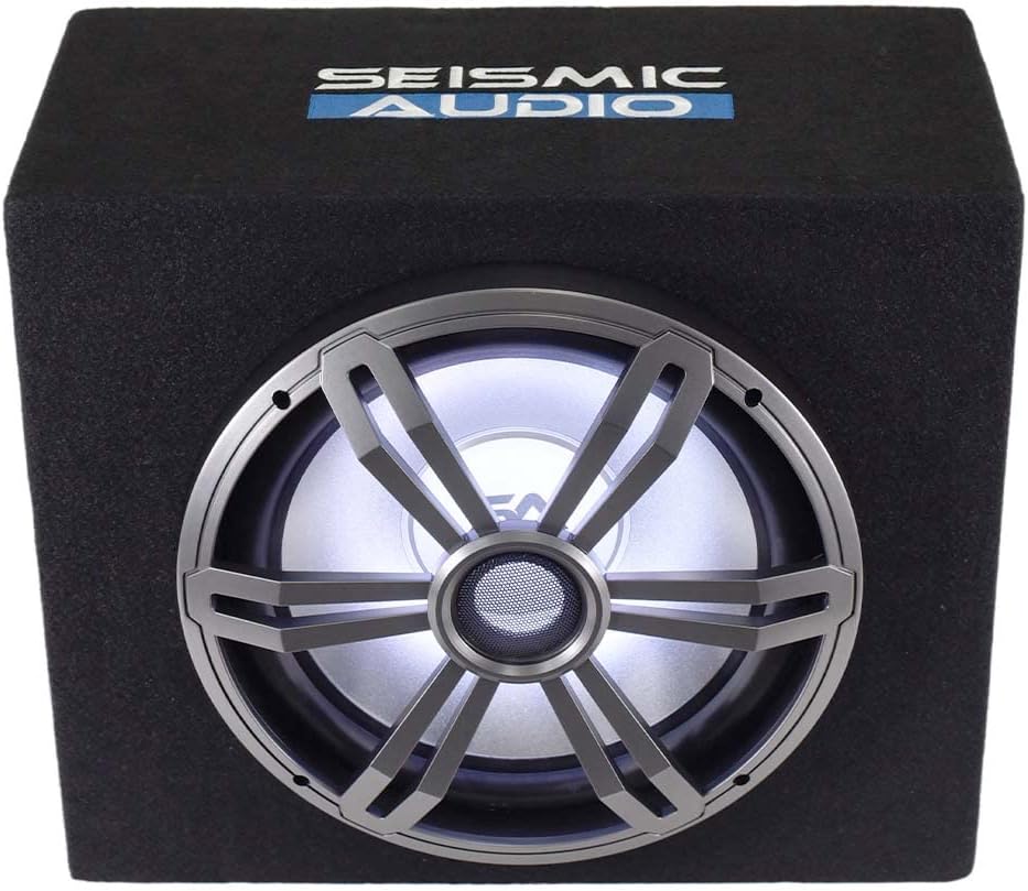 12 Inch 600 Watt Car Audio Subwoofer Enclosure with RGB Illumination I28696