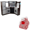 2 Piece Play Kitchen with Lights and Sounds and Chef Accessory Set Y7174