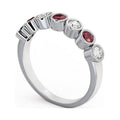 14K White Gold Ruby Diamond Eternity Band T299