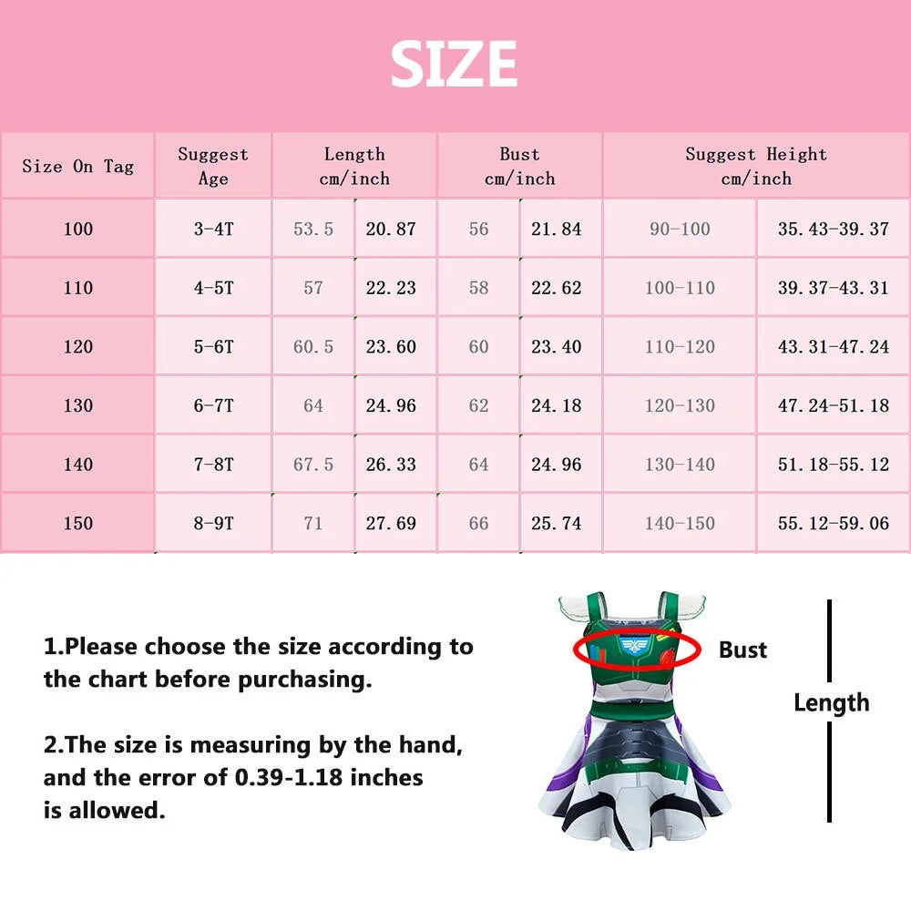 Girls Buzz Lightyear Costume Dress Set Z9731