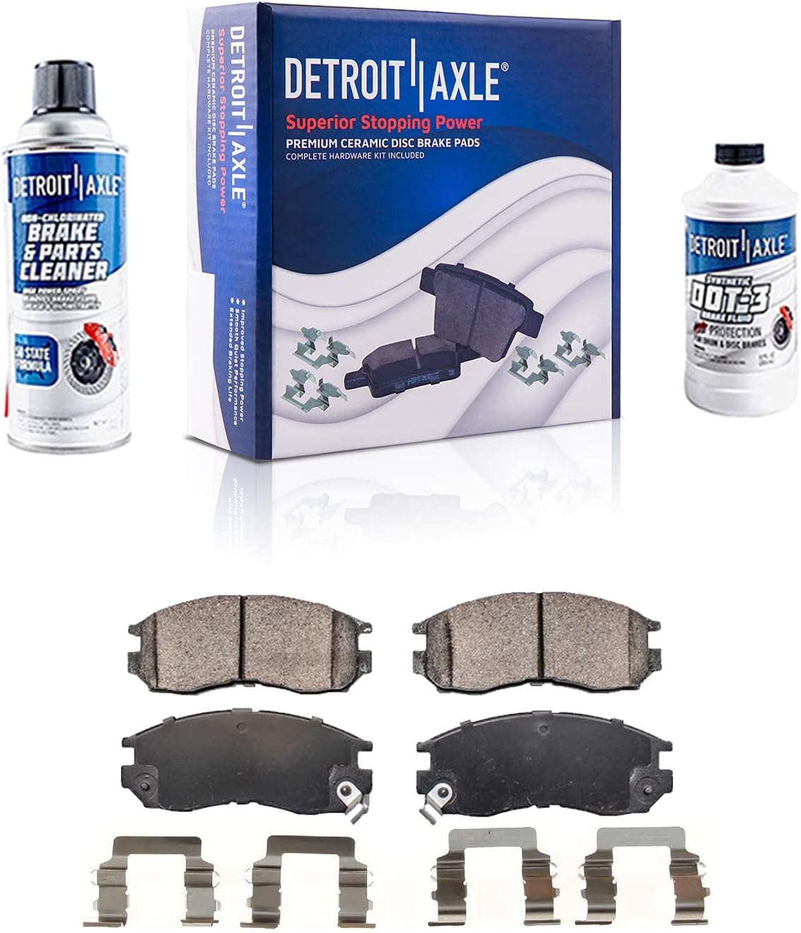 Front & Rear Drilled & Slotted Rotors with Ceramic Pads Brake Kit D72728