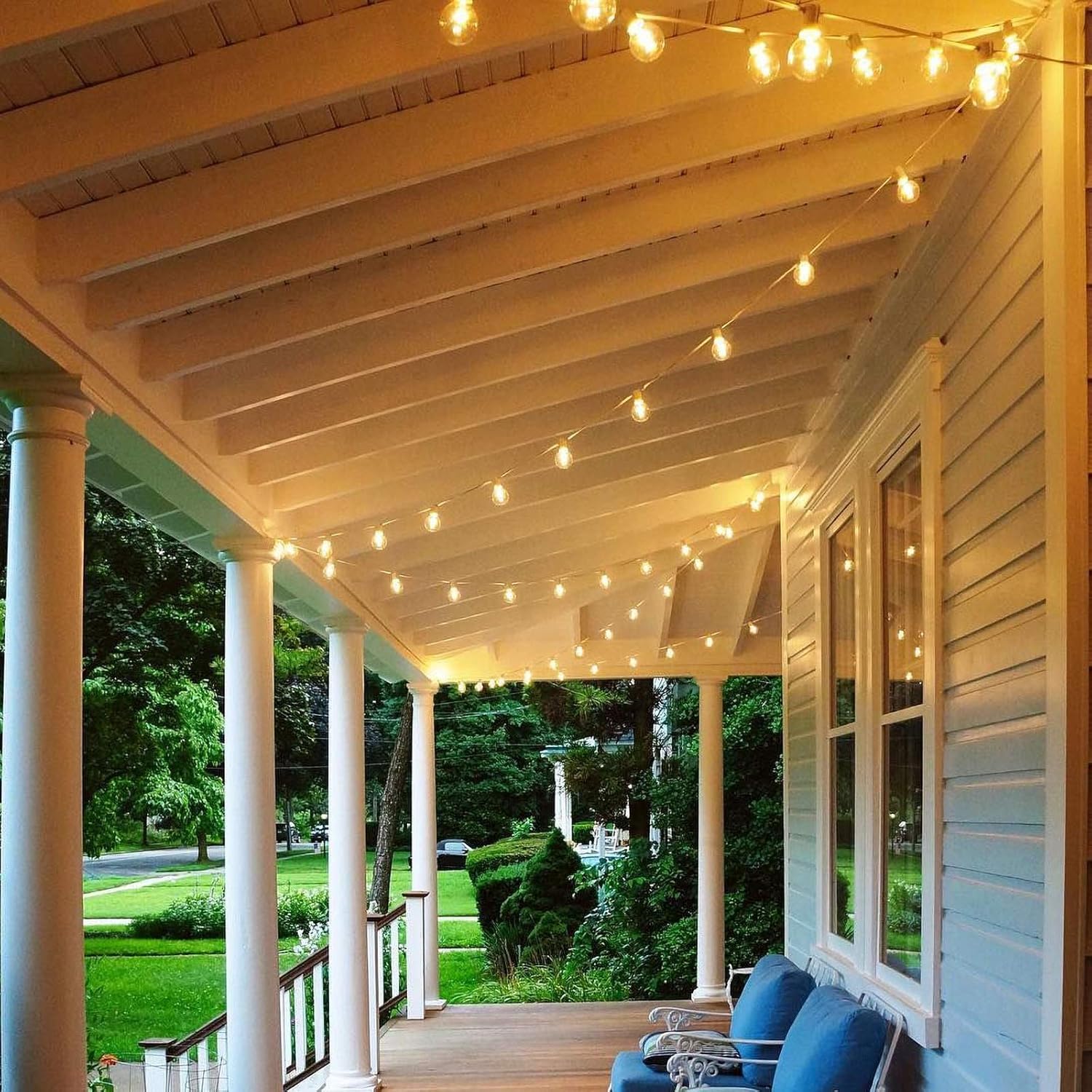 100ft 62 Dimmable G40 LED Clear Bulbs Waterproof Globe String Lights G817