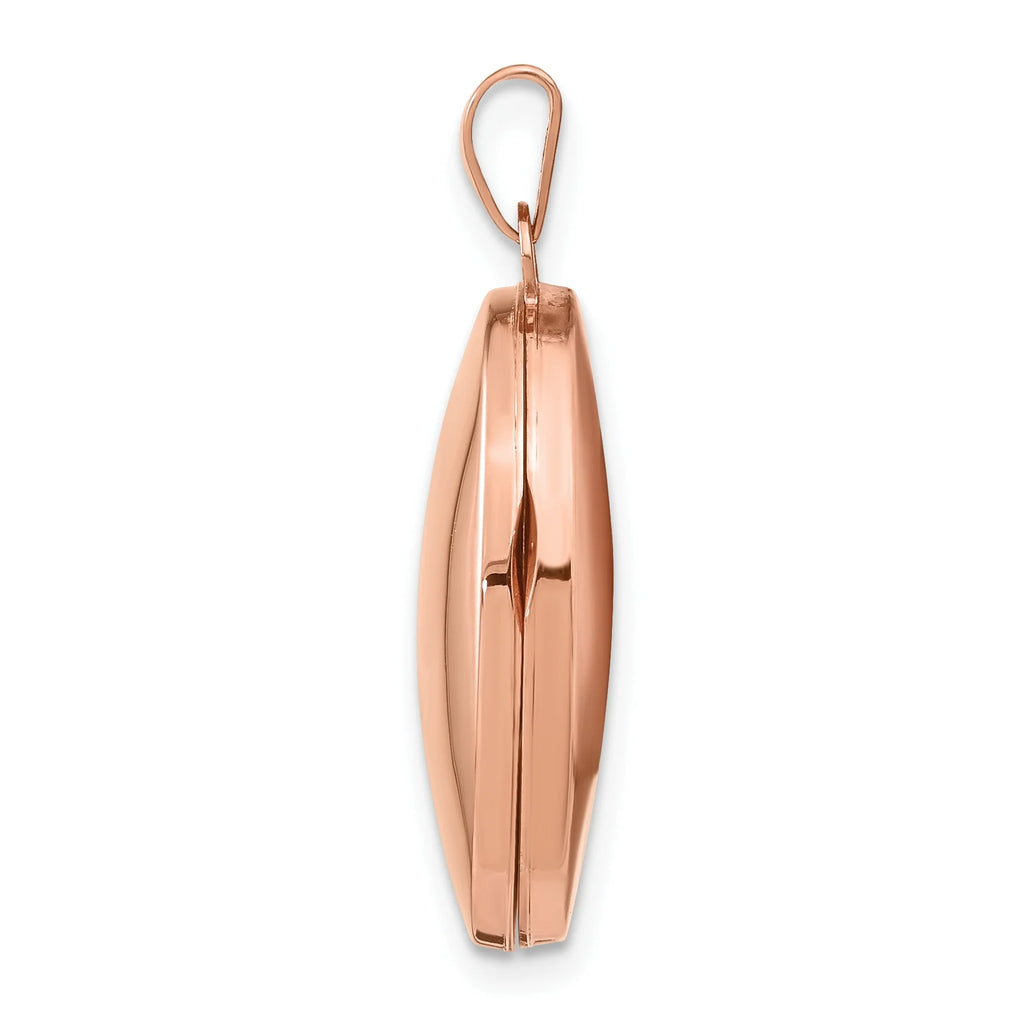 14k Rose Gold Polished 21mm Oval Locket P520458