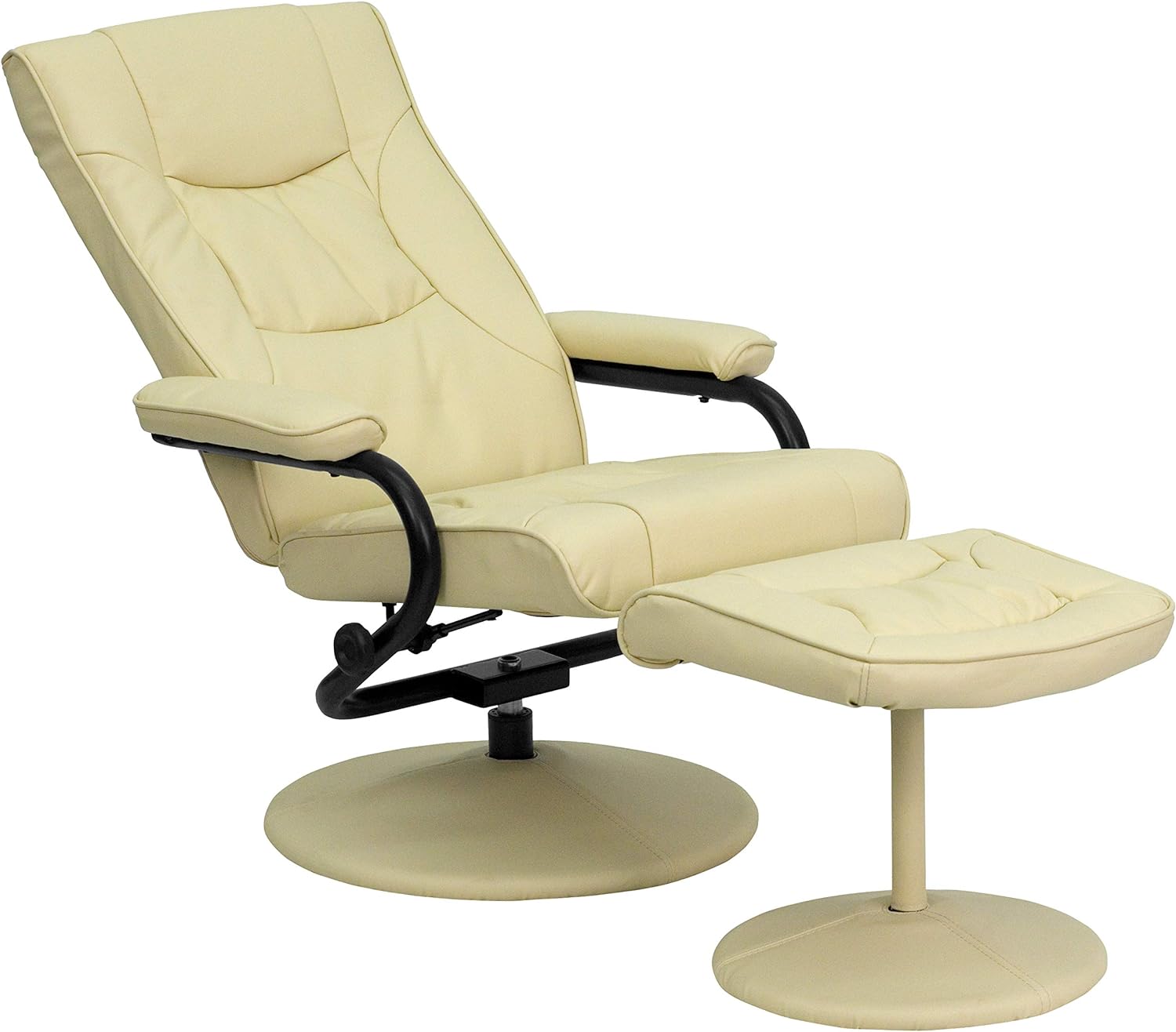 Cream Leathersoft Recliner/Ottoman W75933