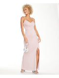 Pink Spaghetti Strap Full-Length Sheath Dress T1616