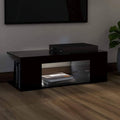 TV Cabinet with LED Lights Black U57373