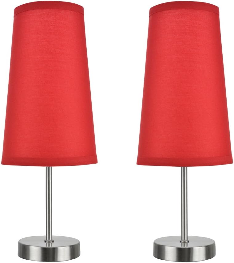Satin Nickel Candlestick Table Lamp, 2-Pack, 14 1/4 High I333