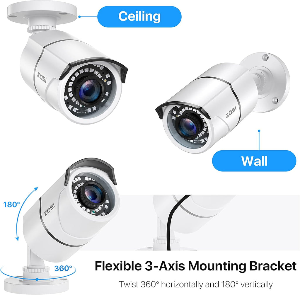 4 Pack 2MP 1080p HD-TVI Security Camera with 120ft Night Vision G1546