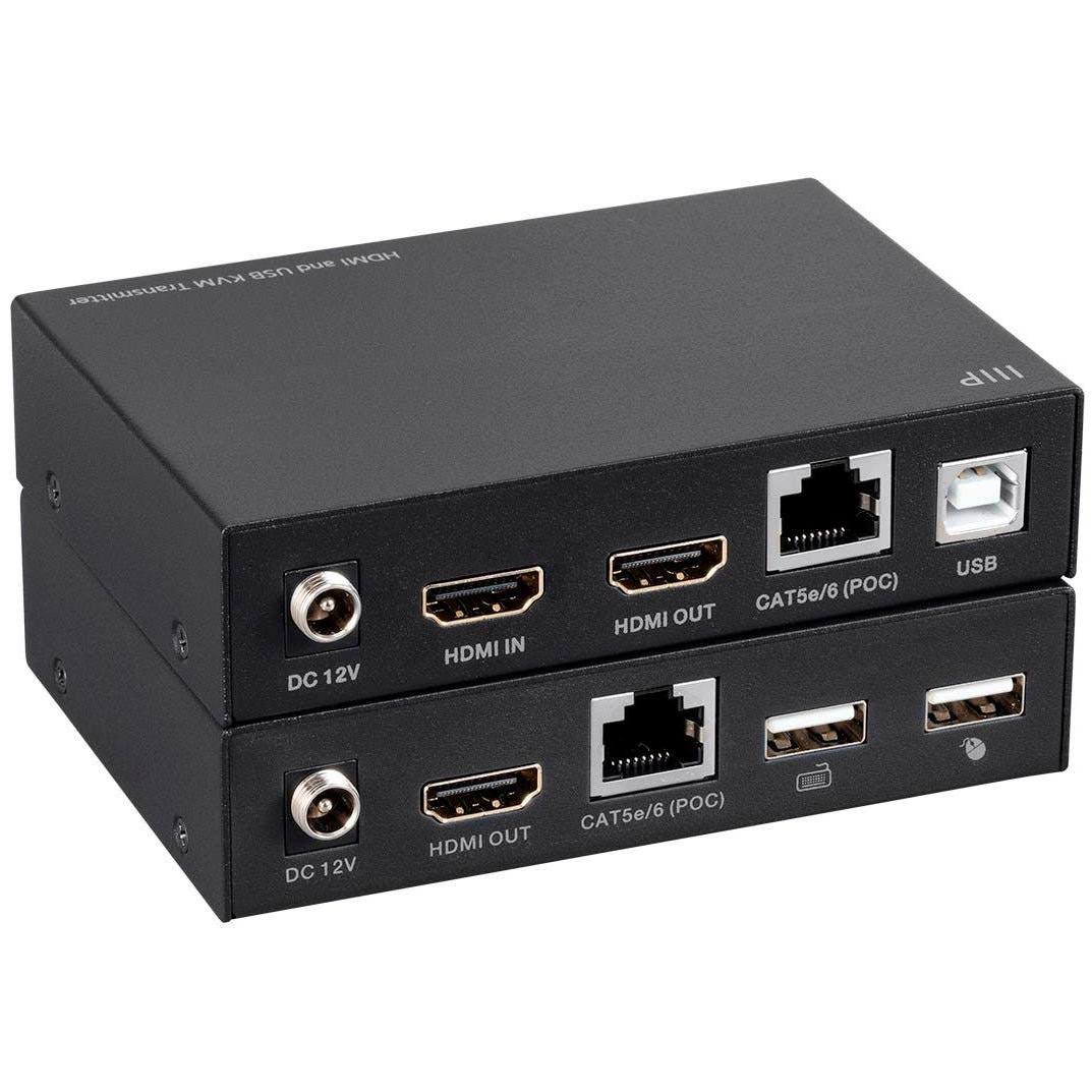 HDMI and USB KVM Extender, Black, 154ft, 1080p@60Hz, USB 2.0 X979309