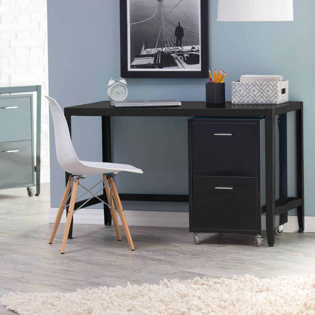 Black Metal Parsons Desk W380