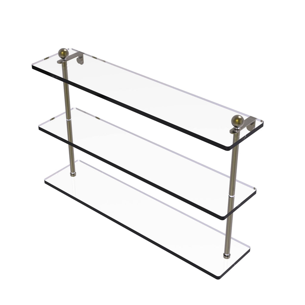 Triple Tiered Glass Shelf Matte Black P497