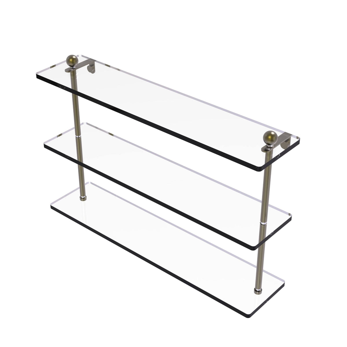 Triple Tiered Glass Shelf Matte Black P497