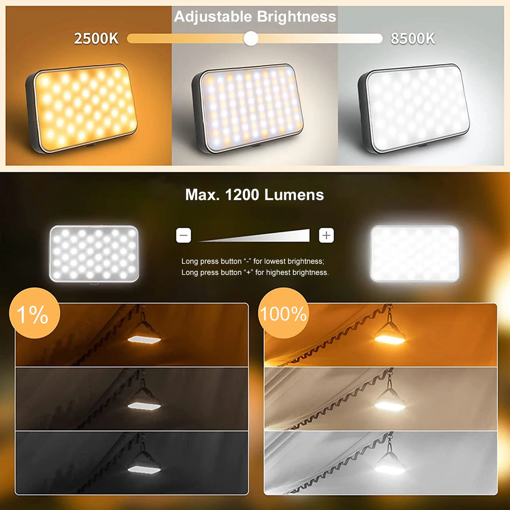 Water-Resistant LED Camping Lantern, 10000mAh USB Rechargeable Tent Light R977