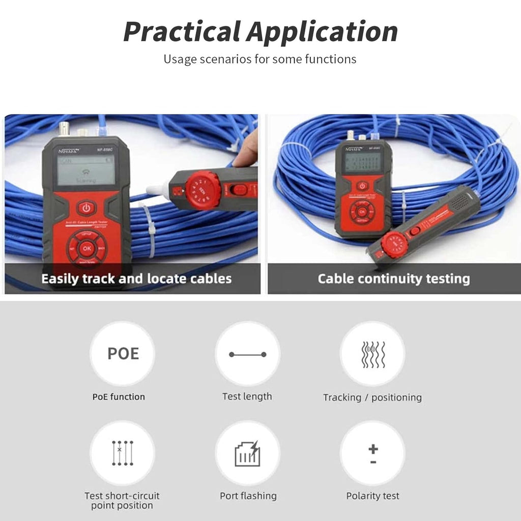 LCD Network Tester with RJ11 RJ45 Coax Cable Tester and VFL Function E842901
