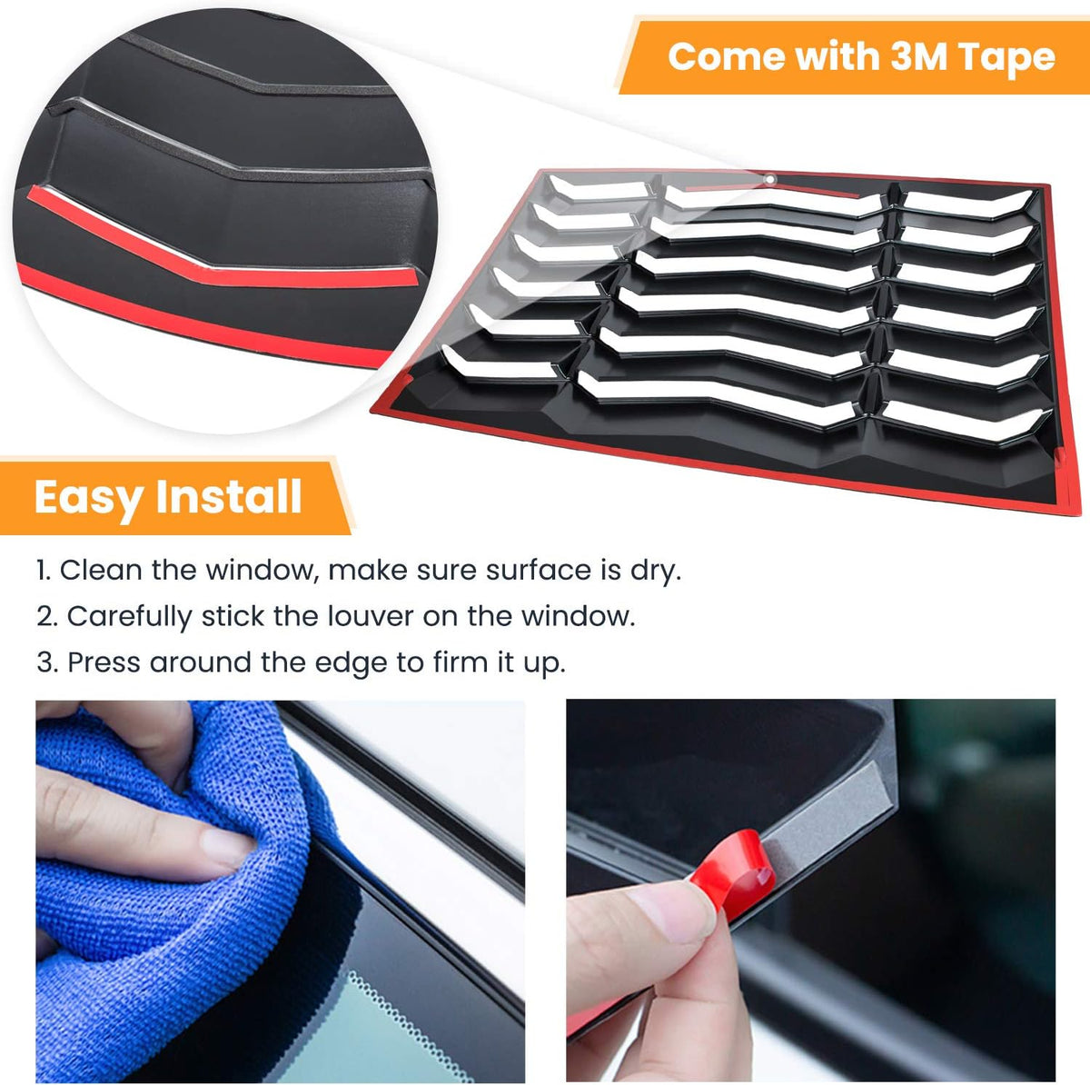 Rear Window Louver Sun Shade Cover Matte Black ABS for Chevy Camaro 2010 2015 X49264