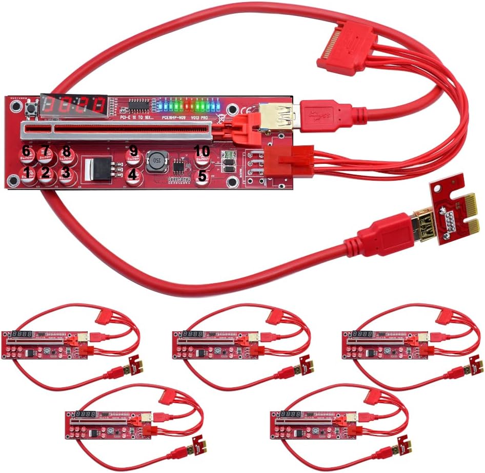 PCIe Riser 1X to 16X Graphics Extension Card (6-Pack) M48463