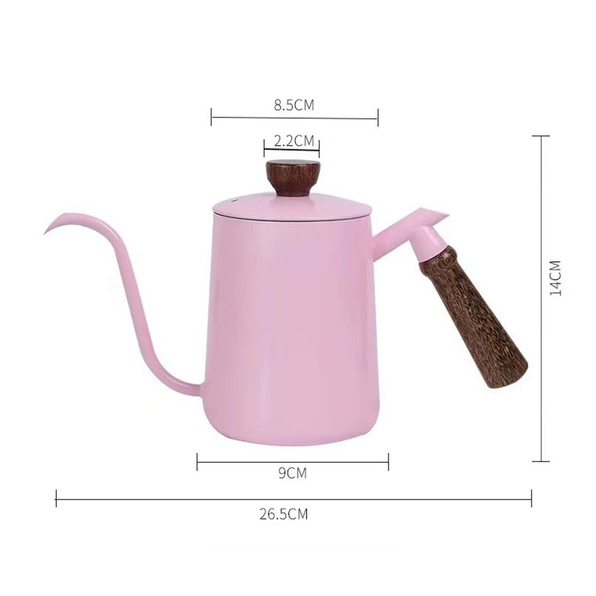 Pink 20oz Stainless Steel Drip Coffee Kettle with Long Narrow Spout C712
