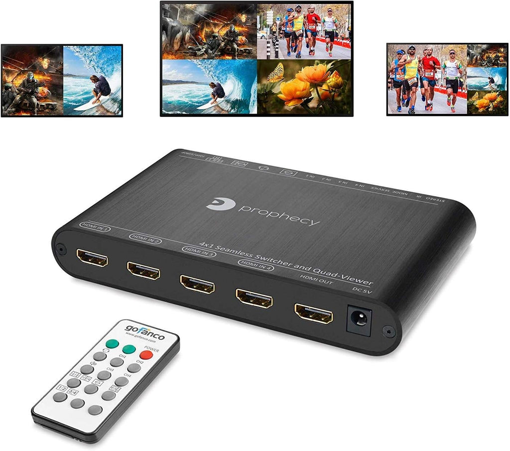 4x4 HDMI 2.0 Matrix Switcher with IR Remote, 4K 60Hz HDR, 18Gbps, 4 in 4 Out N75314