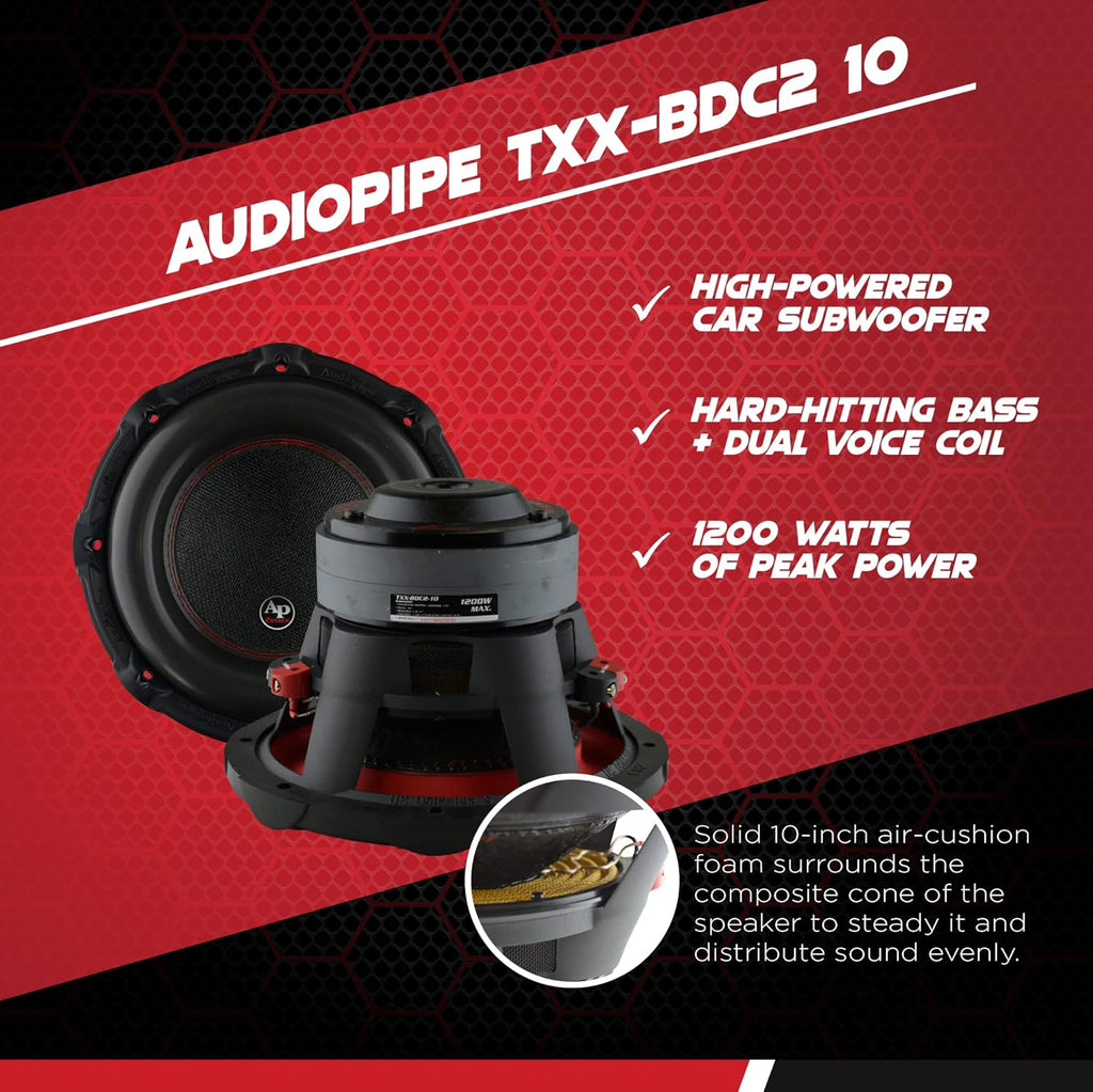 10 Inch 1,200 Watt 4 Ohm DVC Car Audio Subwoofer Z281978