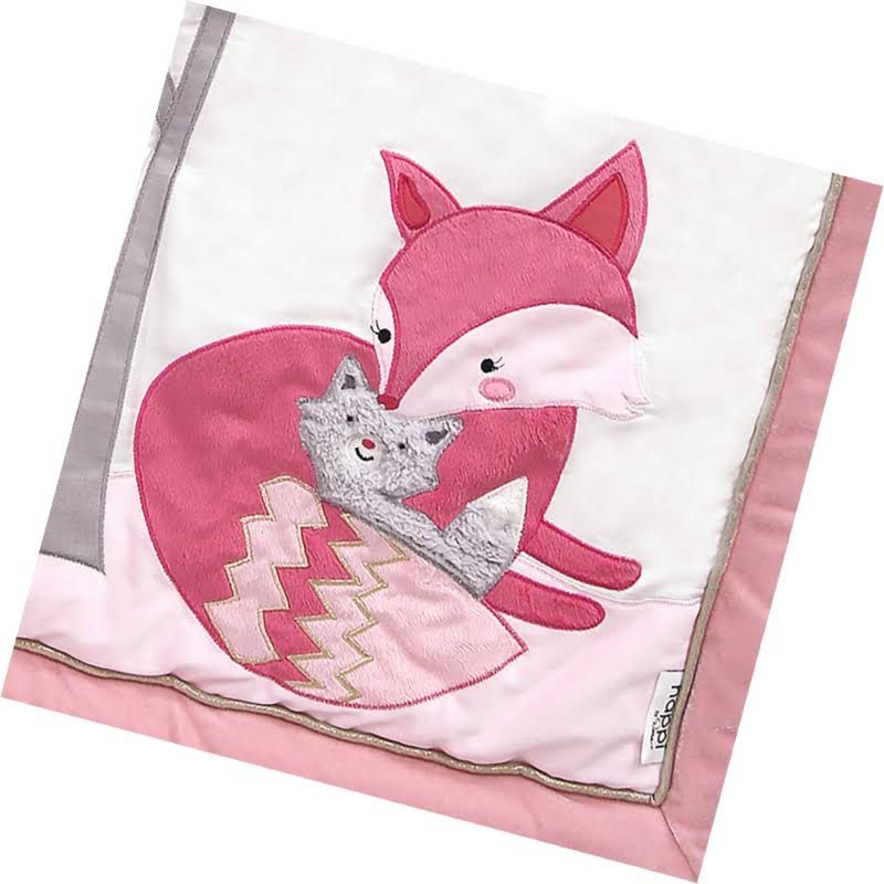 Pink/White 3 Piece Crib Bedding Set B7288