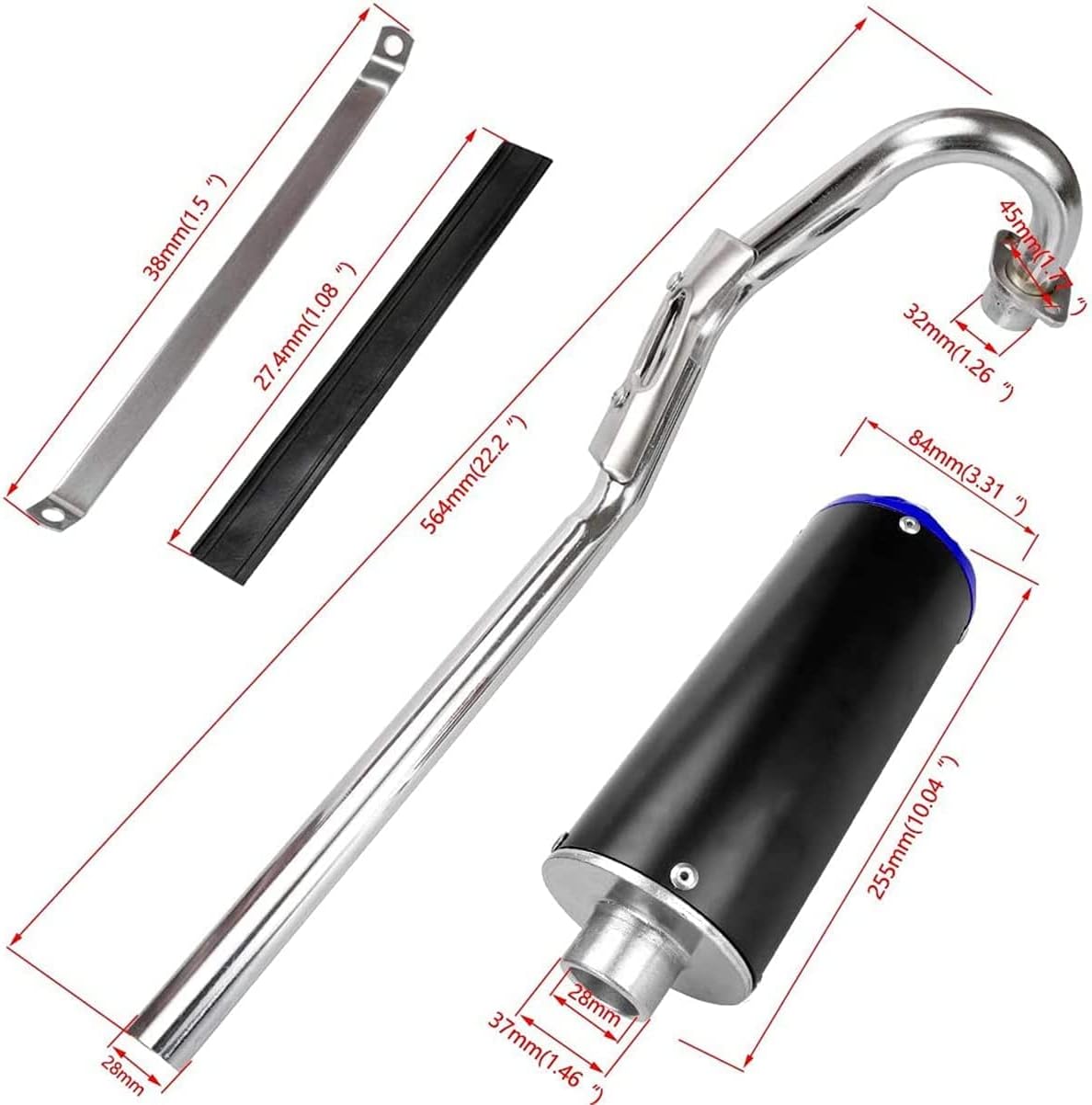Blue Pack of 2 Exhaust Muffler Silencer Pipe Assembly Kit H88137