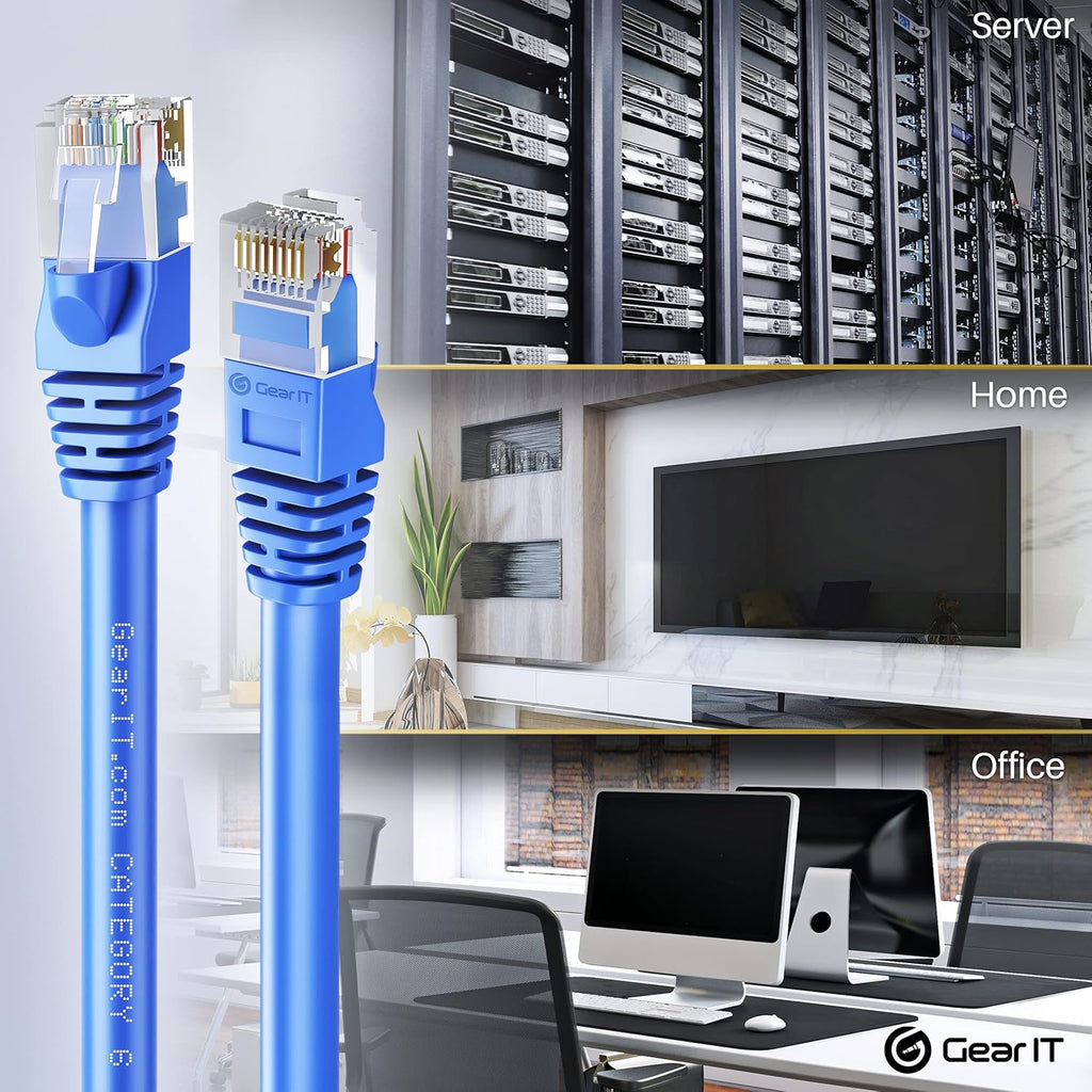 Cat 6 Ethernet Cable 100 ft (5-Pack) Blue H48123